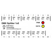 DMX Splitter 1x5 DIN Rail Wall Mount